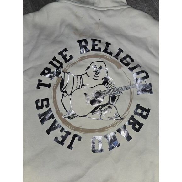 True Religion Men's Classic Buddha Logo Core Full Zip Up Hoodie Fleece Size L - Picture 5 of 6
